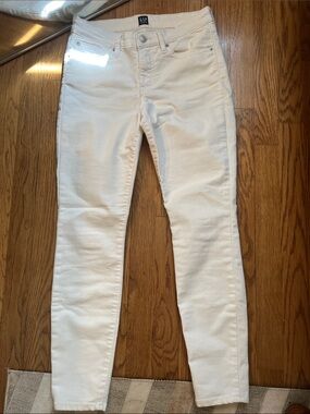 GAP Cream High-Waist Skinny Jeans